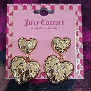 💗Juicy Couture Gold Heart Drop Earrings